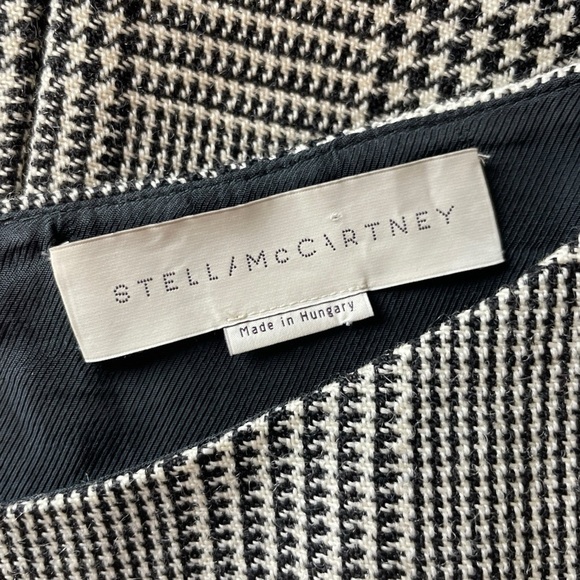 Stella McCartney Houndstooth Plaid Boat Neck Wool Blend Dress Black 40 US 4/6 - Picture 7 of 9